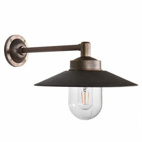 Staldlampe Falsterbo rett 90 antikk messing/kobber