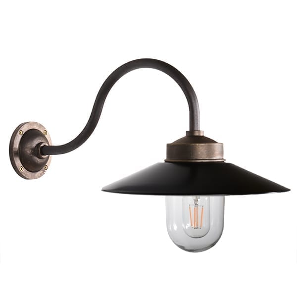 Staldlampe Fjällbacka 90 antikk messing/kobber