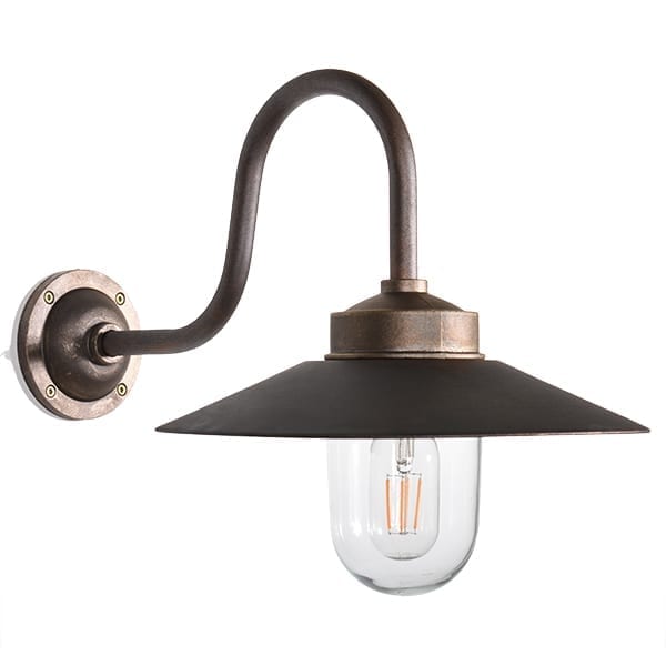 Staldlampe Koster svanehals antikk messing/kobber