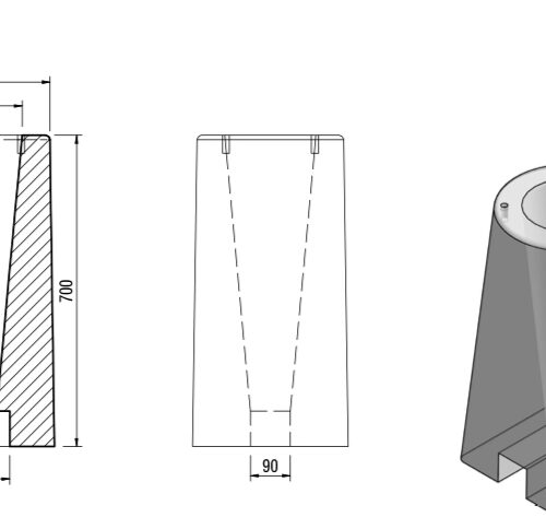 Betongfundament Stort for stolpe